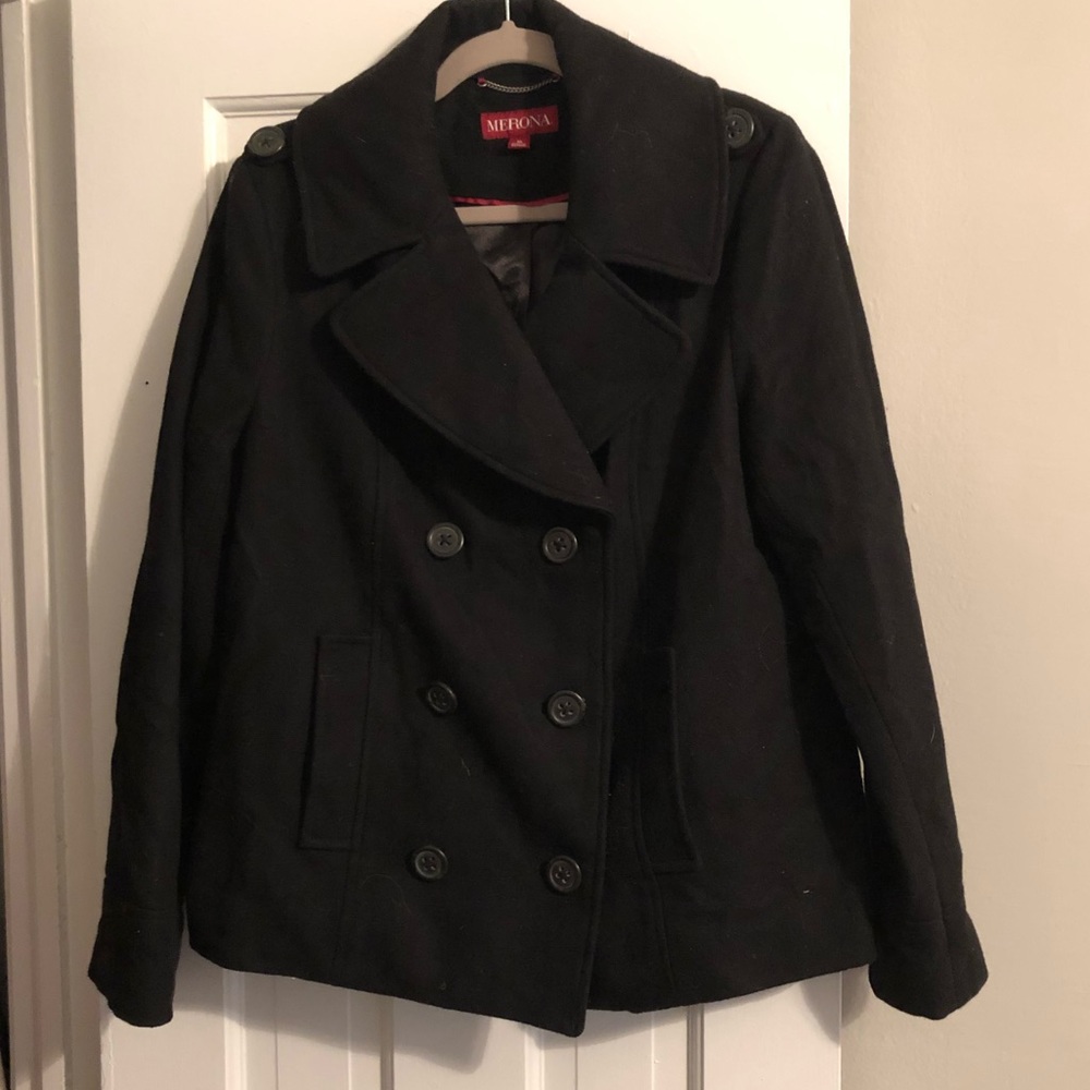 Black Wool Blend Coat